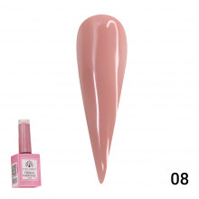 Каучукова база для гель лаку френч, Rubber Base Coat French, 15 мл., Global Fashion 08