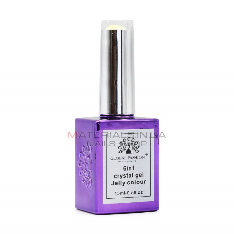 Гель для наращивания 6 in 1 crystal gel jelly colour, 15 мл, 6602